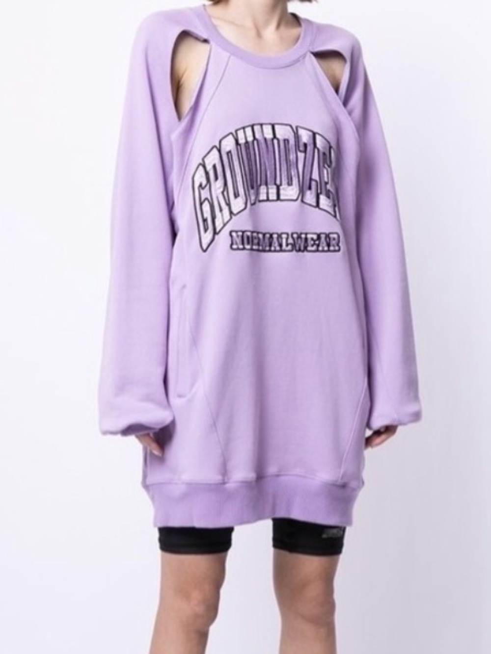 Normalwear Lavender Cutout Sweatshirt Dress